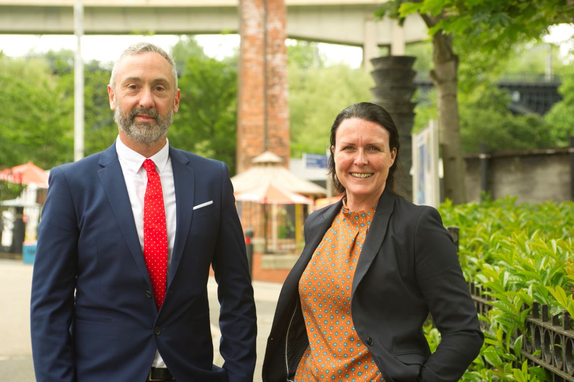 Simon Honeywood, Founder, REadysalted (left) with Susan Snowdon, Investment Executive, NEL Fund Managers (right)