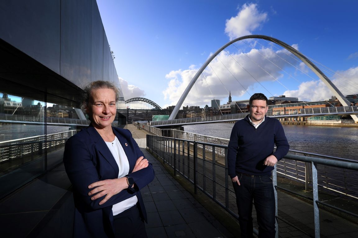 Jane Siddle of NEL Fund Managers (left) with James Riley of G&B Civil Engineering